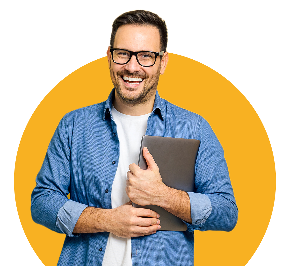 man holding file for banking